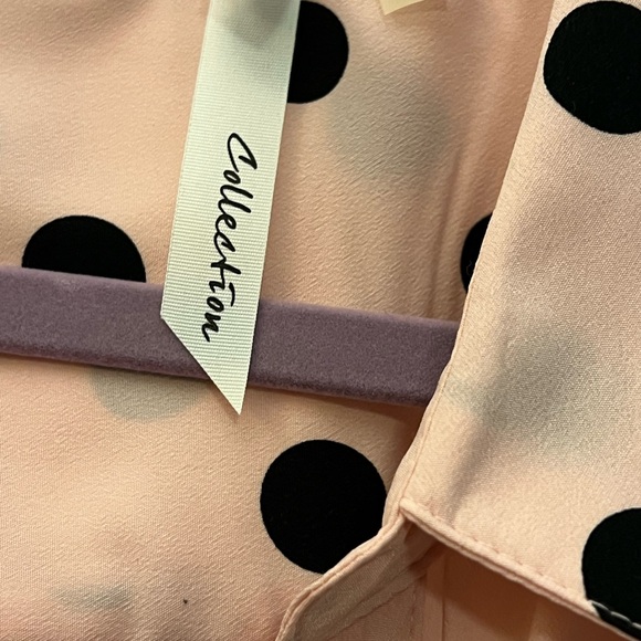 Blouse-pink with black polka dots - Picture 3 of 3